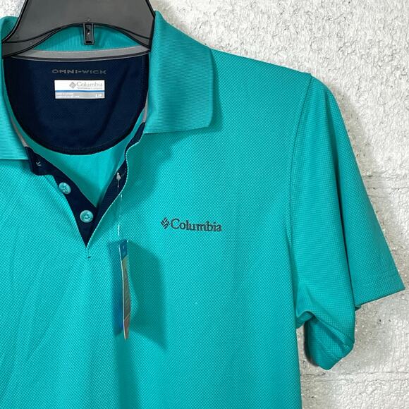 Columbia Men's Utilizer Polo Shirt - Bright Aqua Small - Picture 4 of 7